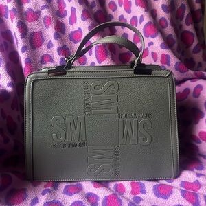 Steve Madden Gray Embossed SM Top-Handle Satchel